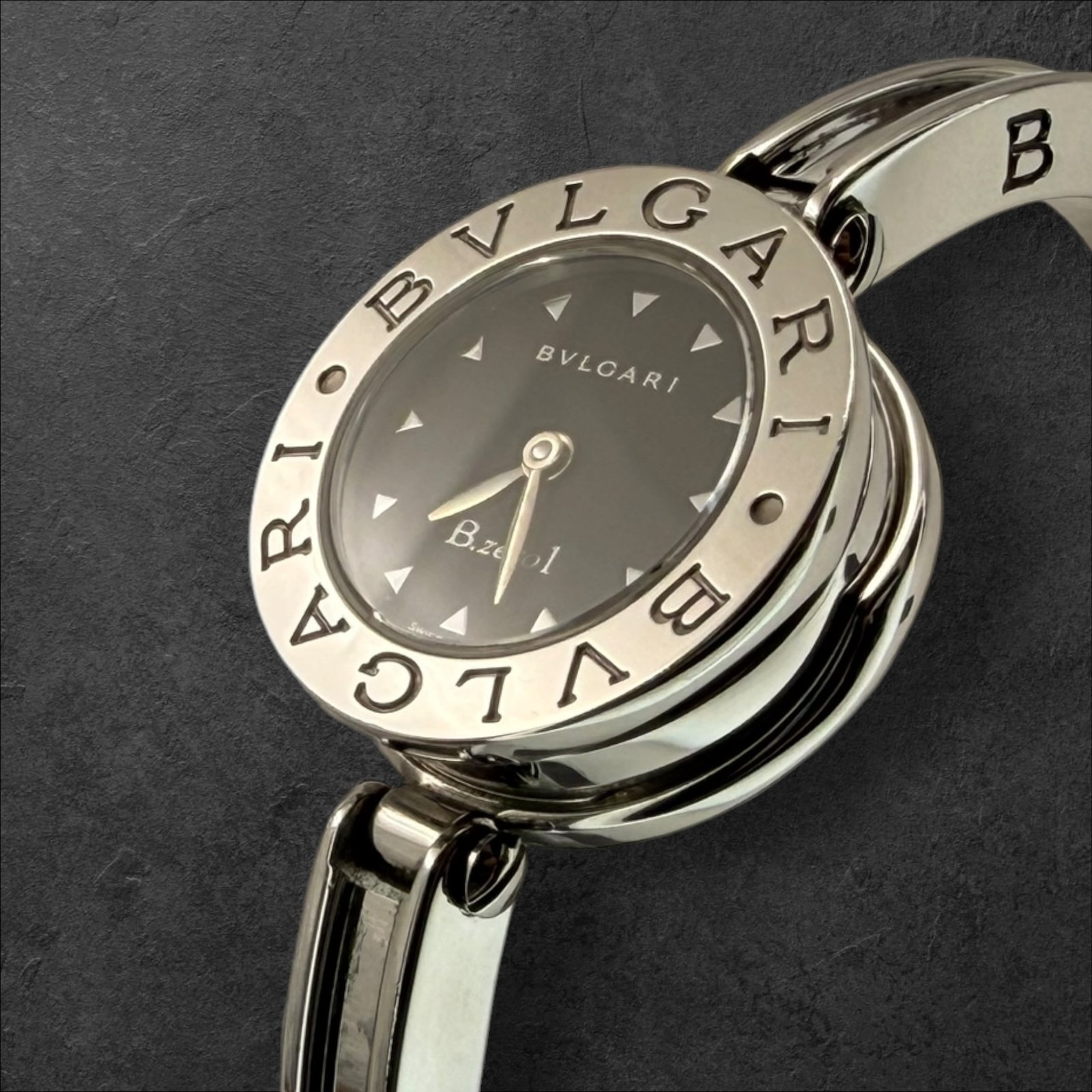 BVLGARI B.zero1 Black Dial Steel Bangle Watch Дамски часовник